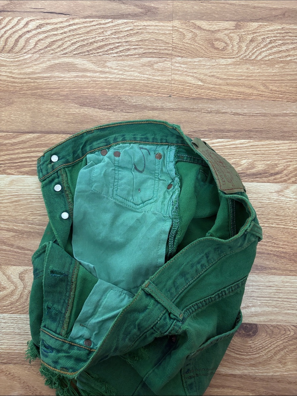 levi strauss & co green jean shorts size 28 - Picture 13 of 16